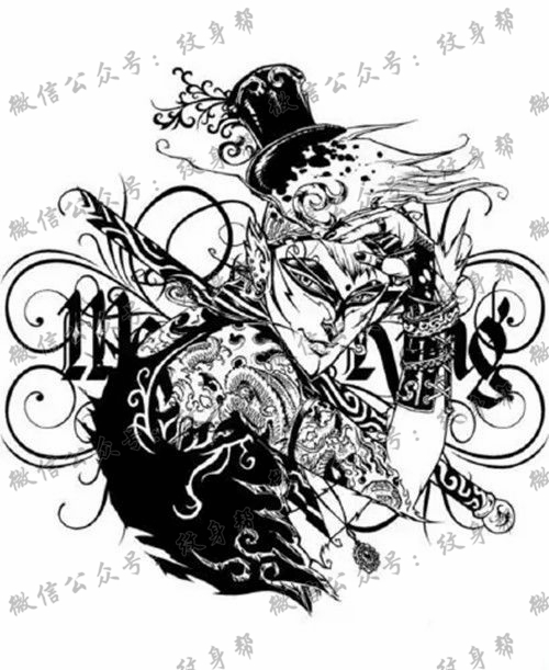 霸气无双的孙悟空纹身图案手稿