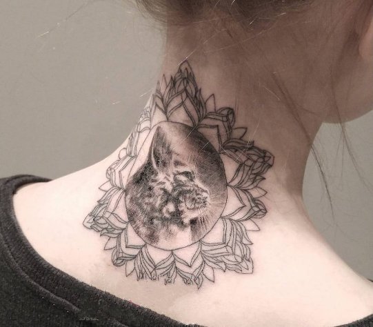 小猫咪纹身  设计感十足的小猫咪纹身图案