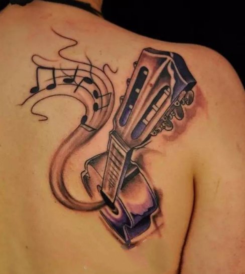 音乐纹身图案  别致而又时尚的音乐纹身图案