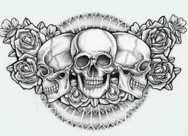 另类恐怖的骷髅纹身素材
