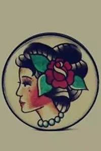 欧美经典复古女孩纹身手稿