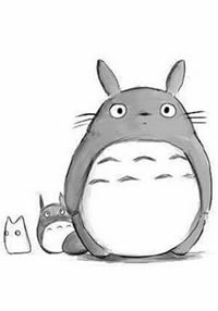 龙猫纹身手稿素材图