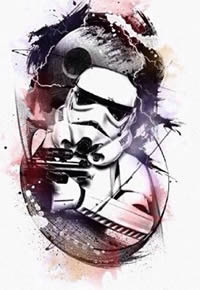 个性宇航员纹身素材手稿