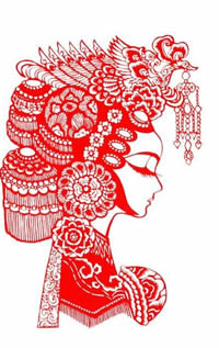 红色喜庆新娘纹身手稿素材