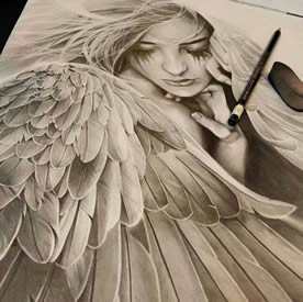 天使降临在人间纹身手稿