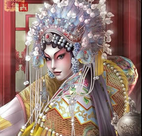 手臂半甲京剧花旦彩绘纹身素材