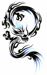 好看的图腾龙纹身手稿素材