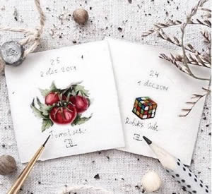 唯美小巧的西红柿魔方纹身素材