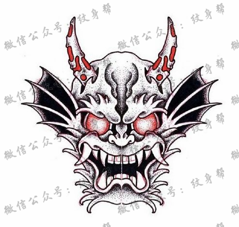 线条感般若半甲纹身手稿