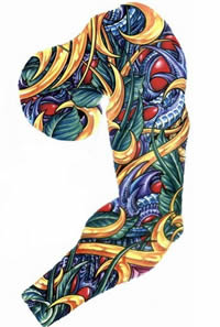 花臂蛇半甲纹身手稿素材