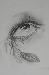 炫酷个性眼睛纹身手稿素材