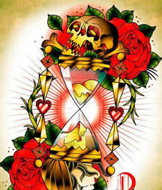 时尚纹身手稿素材的沙漏图案