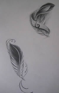 轻飘飘精美羽毛纹身素材