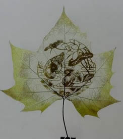 叶子纹身雕刻 中国画些列