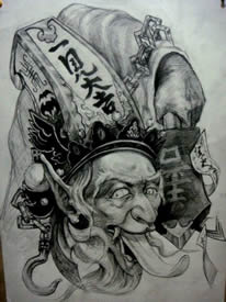 生死有命 黑白无常纹身素材