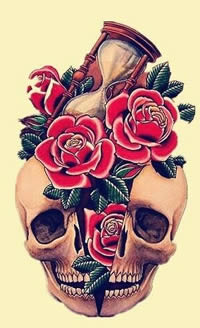 死亡玫瑰 艺术骷髅纹身素材