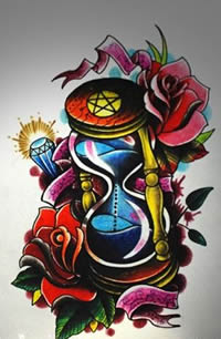 指尖流年沙漏纹身手稿