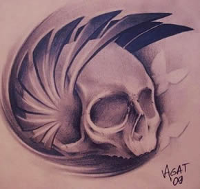 前卫炫酷骷髅纹身图案素材