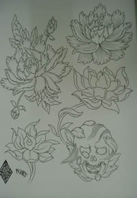 西藏清心莲花纹身素材系列