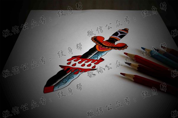 精美宝剑纹身作品