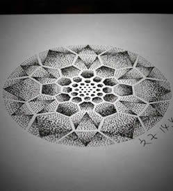 点刺风格艺术梵花刺青纹身