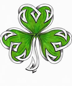 清新精美三叶草刺青手稿