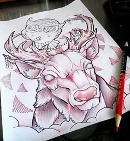 自然物语牛头纹身素材缩略频道推荐图