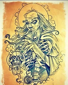 酷黑巫师纹身素材