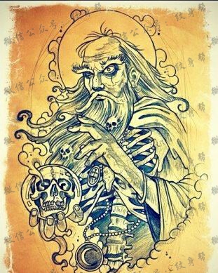 酷黑巫师纹身素材