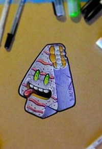 搞怪雪糕纹身素材