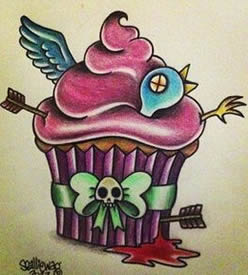 夏日甜美冰淇淋纹身手稿