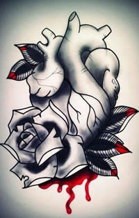 另类心脏纹身素材