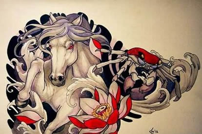 奔腾骏马纹身素材