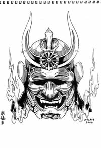 凶恶的海盗纹身手稿素材图案