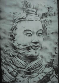 中国风的兵马俑纹身素材