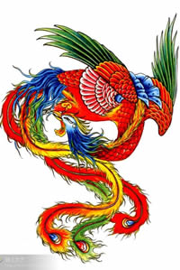火凤凰纹身素材