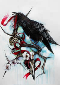 乌鸦纹身素材