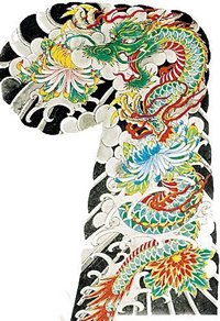 半胛披肩龙纹身手稿