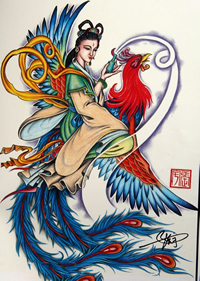 龙吉公主纹身手稿