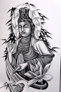 观音纹身手稿