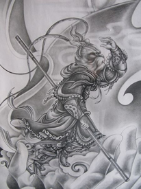 经典的齐天大圣孙悟空纹身手稿