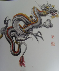 经典的龙抬头纹身手稿