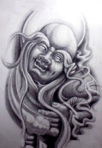 一款罗汉纹身手稿