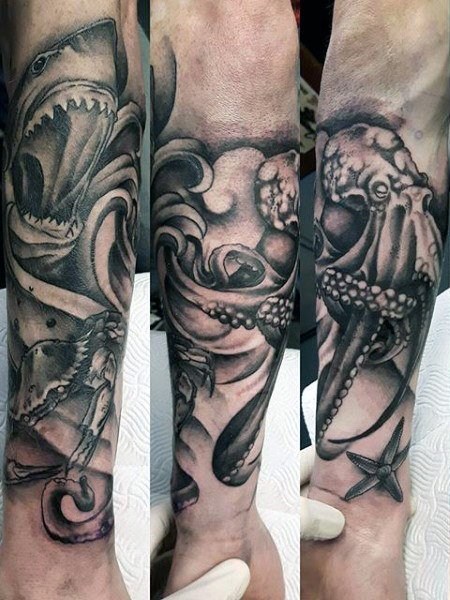 螃蟹纹身图案   炫酷的螃蟹纹身图案