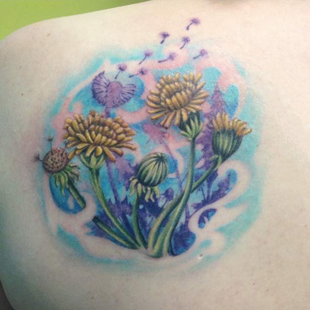 蒲公英纹身   唯美至极的蒲公英纹身图案