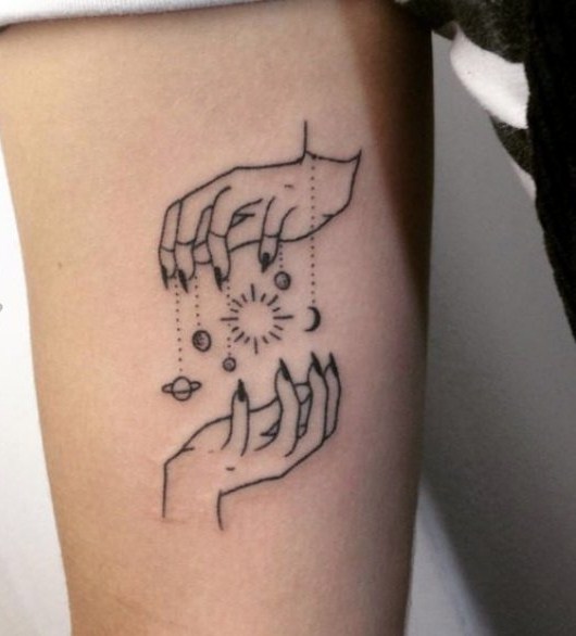 纹身简单线条图   极简设计的线条纹身图案