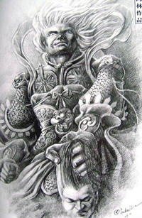 牛逼的满背天兵天将纹身手稿