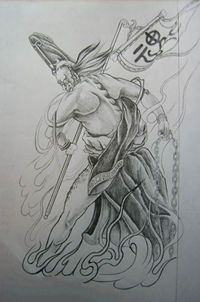 一款勾魂使者纹身手稿