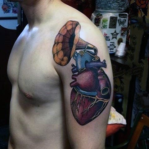 心脏纹身图案   真实而又血腥的心脏纹身图案