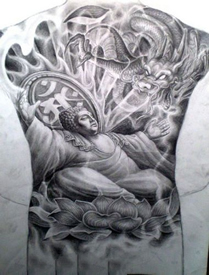 超霸气的佛纹身手稿